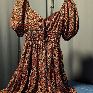 Floral Puff Sleeve Dress Just Found Large